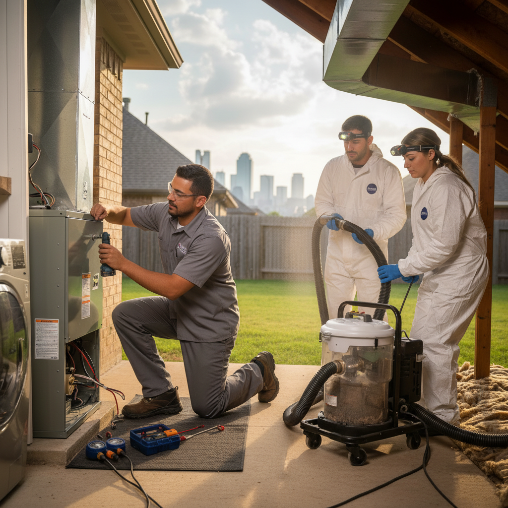 Professional Boost My Air team providing comprehensive HVAC repair in Grand Prairie, TX, DFW metroplex.
